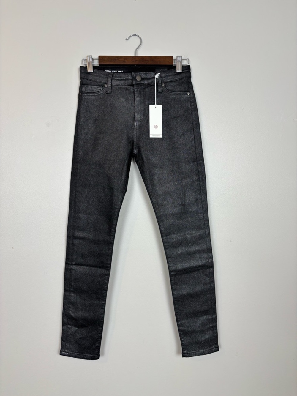 AG Adriano Goldschmied The Farrah Skinny Ankle Jeans Size 25 Luminous Gunmetal